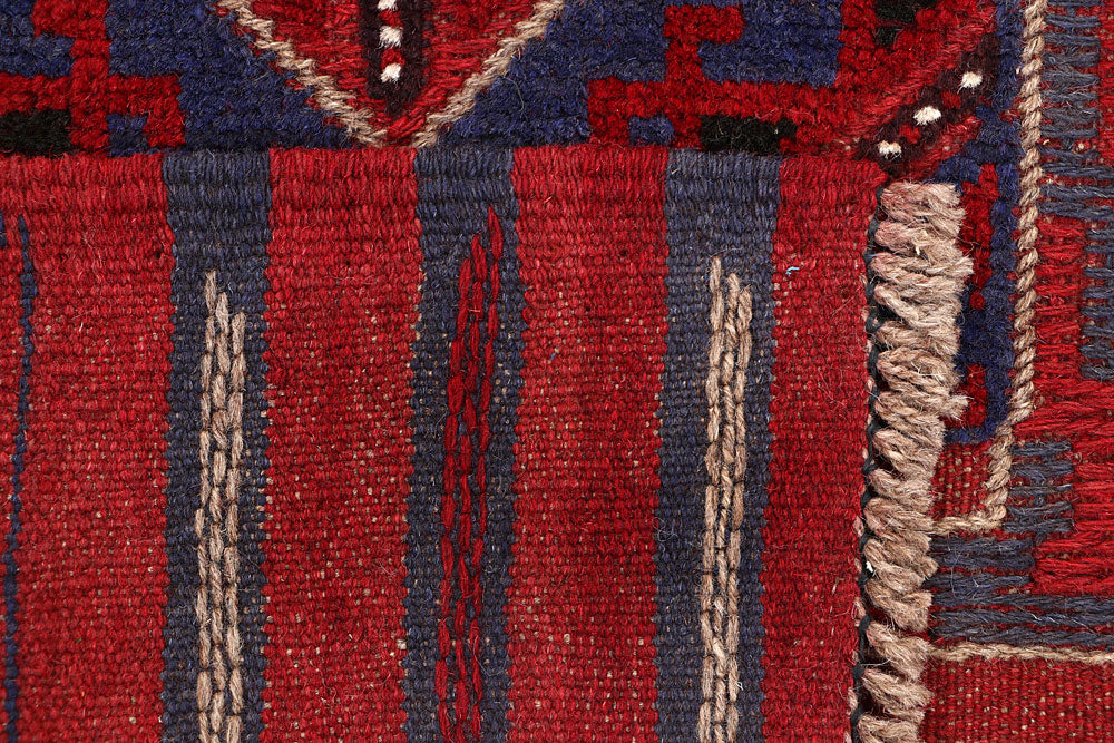 Dark Red Mashwani 2' x 8' 1 - No. 63624 - ALRUG Rug Store