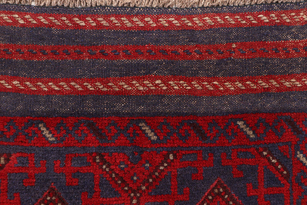 Dark Red Mashwani 2' 1 x 8' 6 - No. 63625 - ALRUG Rug Store