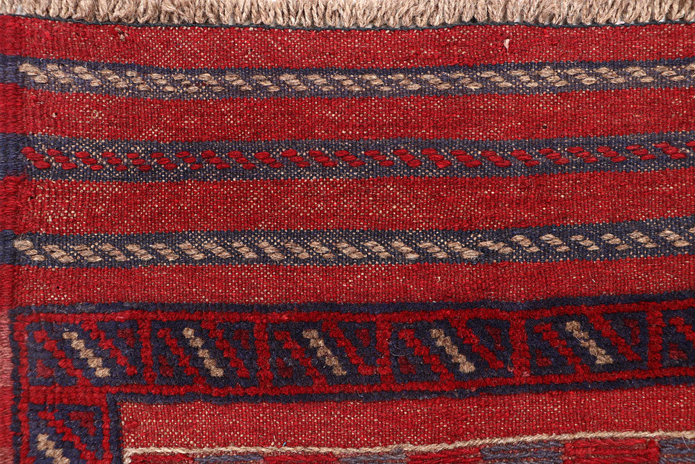Dark Red Mashwani 2' x 7' 8 - No. 63626 - ALRUG Rug Store