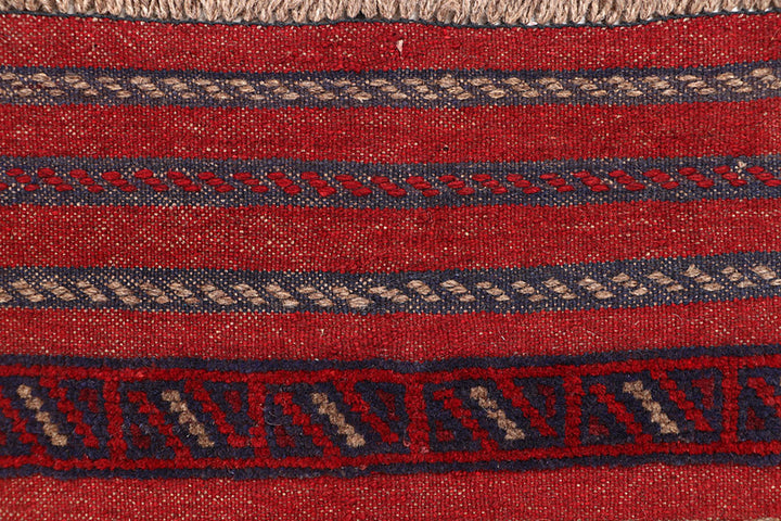 Dark Red Mashwani 2' x 7' 8 - No. 63626 - ALRUG Rug Store