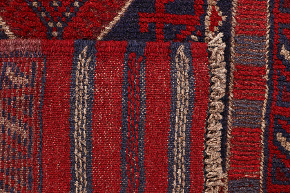 Dark Red Mashwani 2' x 7' 8 - No. 63626 - ALRUG Rug Store