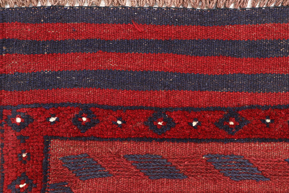 Dark Red Mashwani 2' x 7' 10 - No. 63627 - ALRUG Rug Store