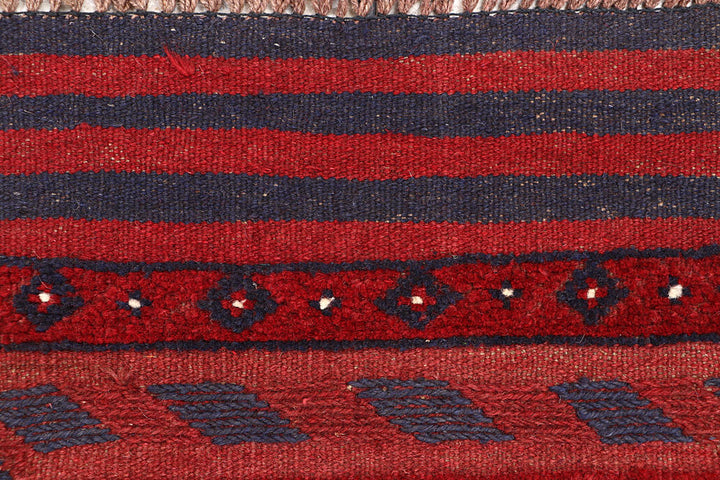 Dark Red Mashwani 2' x 7' 10 - No. 63627 - ALRUG Rug Store