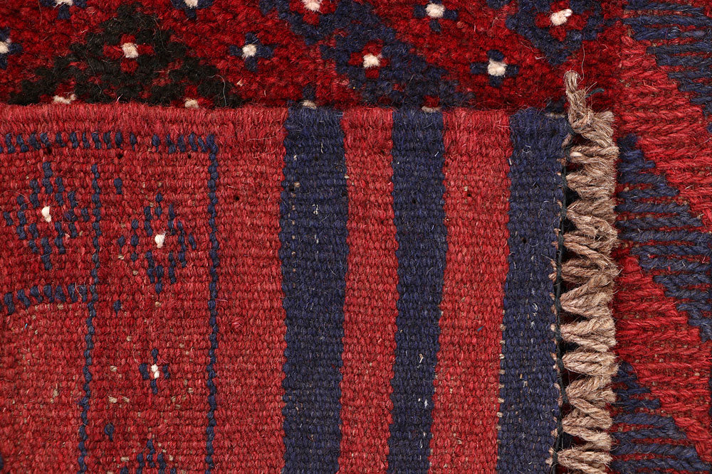 Dark Red Mashwani 2' x 7' 10 - No. 63627 - ALRUG Rug Store