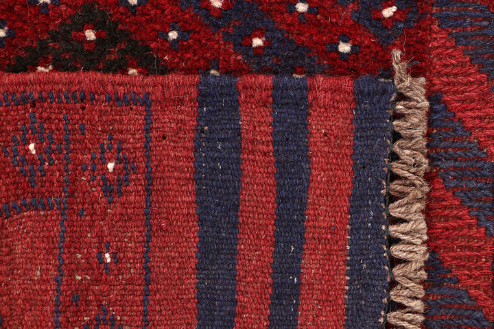 Dark Red Mashwani 2' x 7' 10 - No. 63627 - ALRUG Rug Store