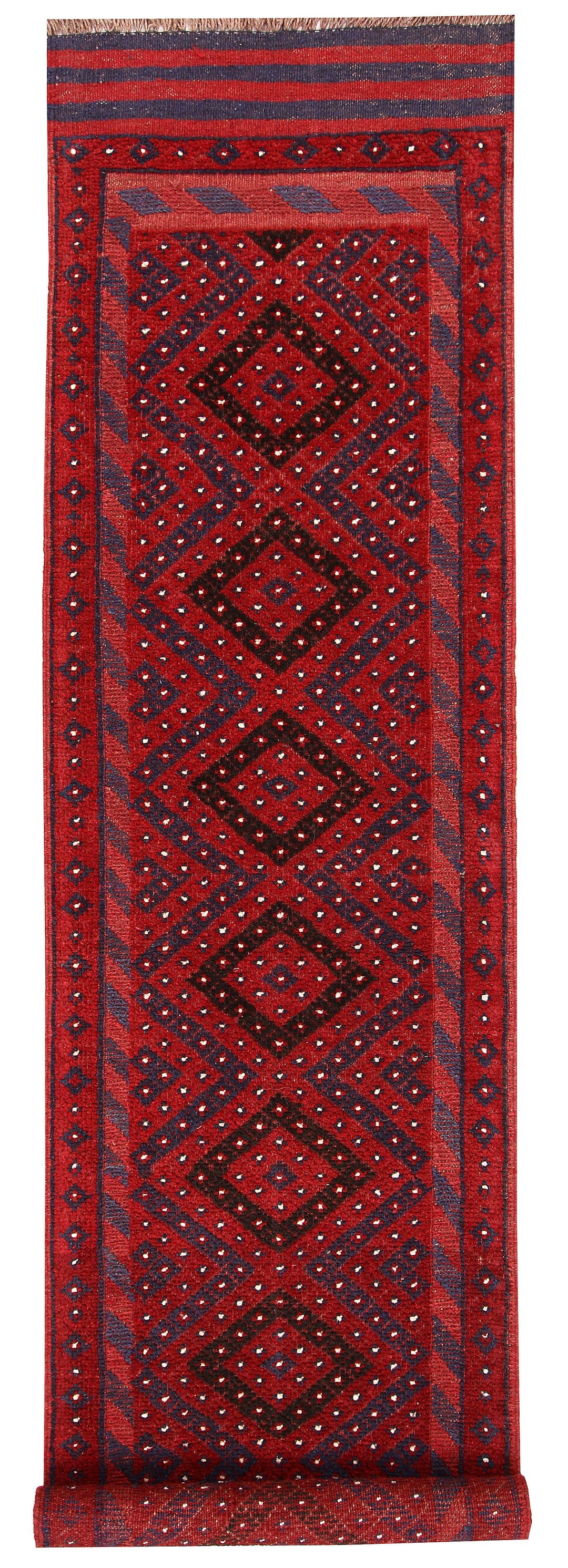 Dark Red Mashwani 2' x 7' 10 - No. 63627 - ALRUG Rug Store