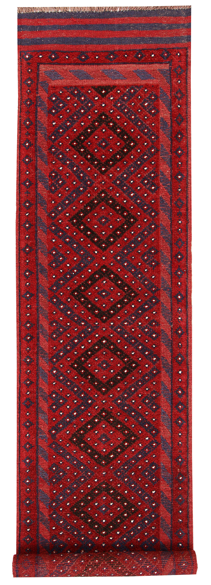 Dark Red Mashwani 2' x 7' 10 - No. 63627 - ALRUG Rug Store