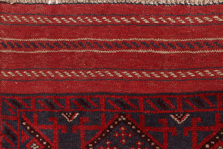 Dark Red Mashwani 1' 10 x 8' 10 - No. 63629 - ALRUG Rug Store
