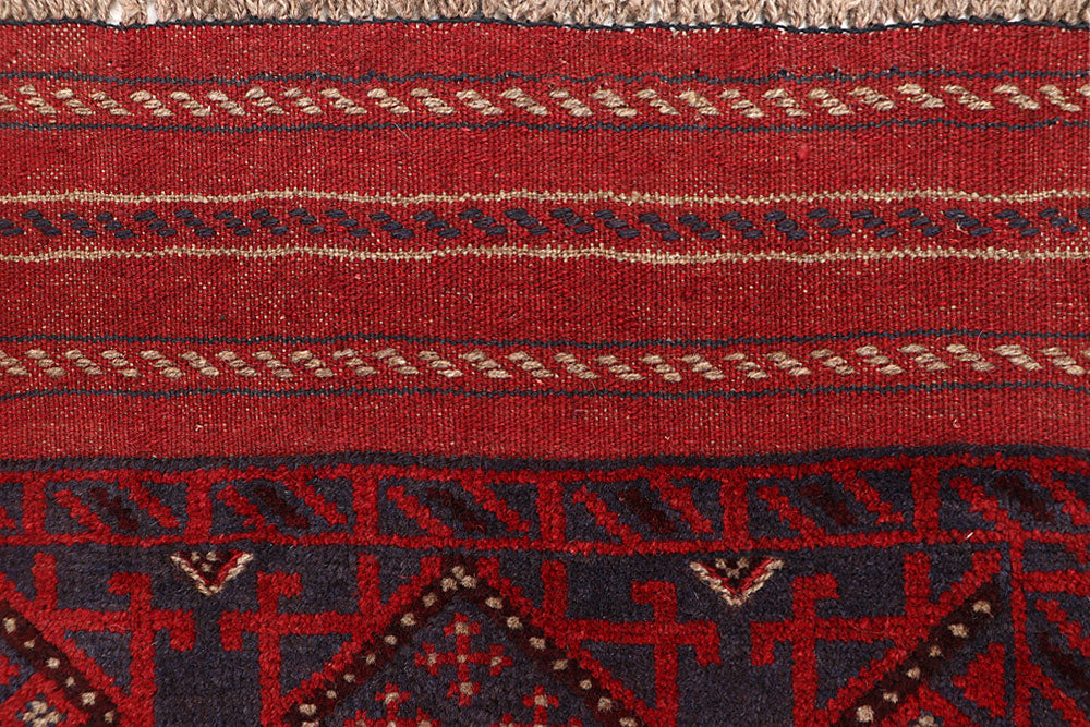 Dark Red Mashwani 1' 10 x 8' 10 - No. 63629 - ALRUG Rug Store