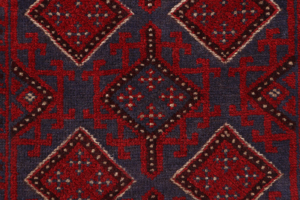 Dark Red Mashwani 1' 10 x 8' 10 - No. 63629 - ALRUG Rug Store