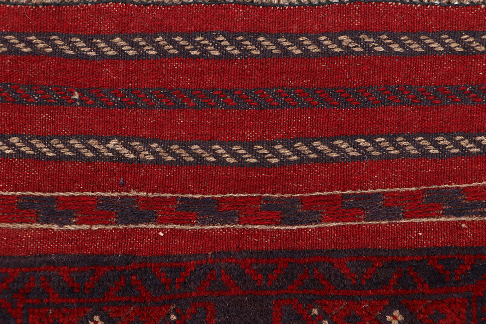 Dark Red Mashwani 2' 1 x 7' 8 - No. 63630 - ALRUG Rug Store