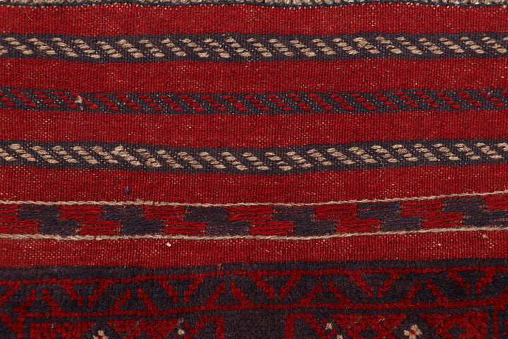 Dark Red Mashwani 2' 1 x 7' 8 - No. 63630 - ALRUG Rug Store