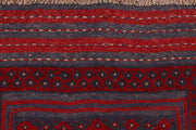 Dark Red Mashwani 2' x 7' 2 - No. 63632 - ALRUG Rug Store