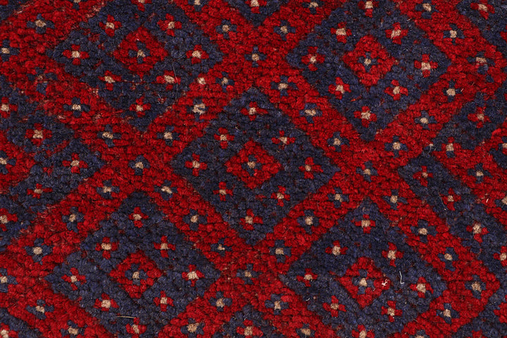 Dark Red Mashwani 2' x 7' 2 - No. 63632 - ALRUG Rug Store