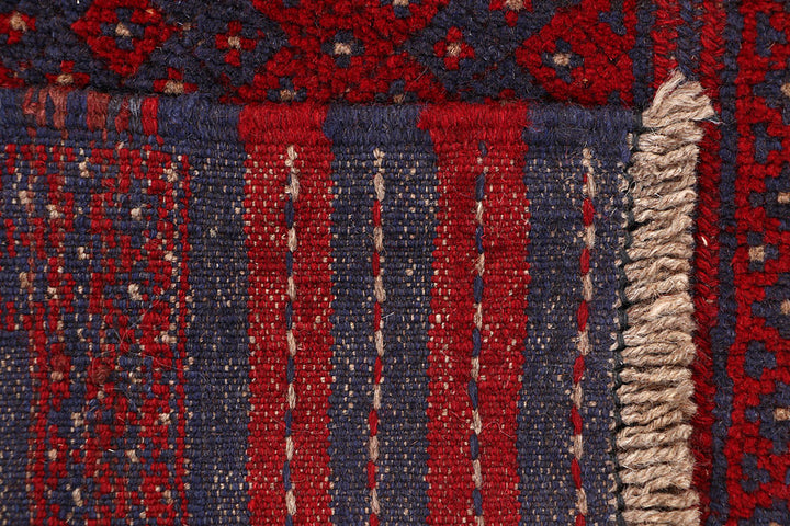 Dark Red Mashwani 2' x 7' 2 - No. 63632 - ALRUG Rug Store