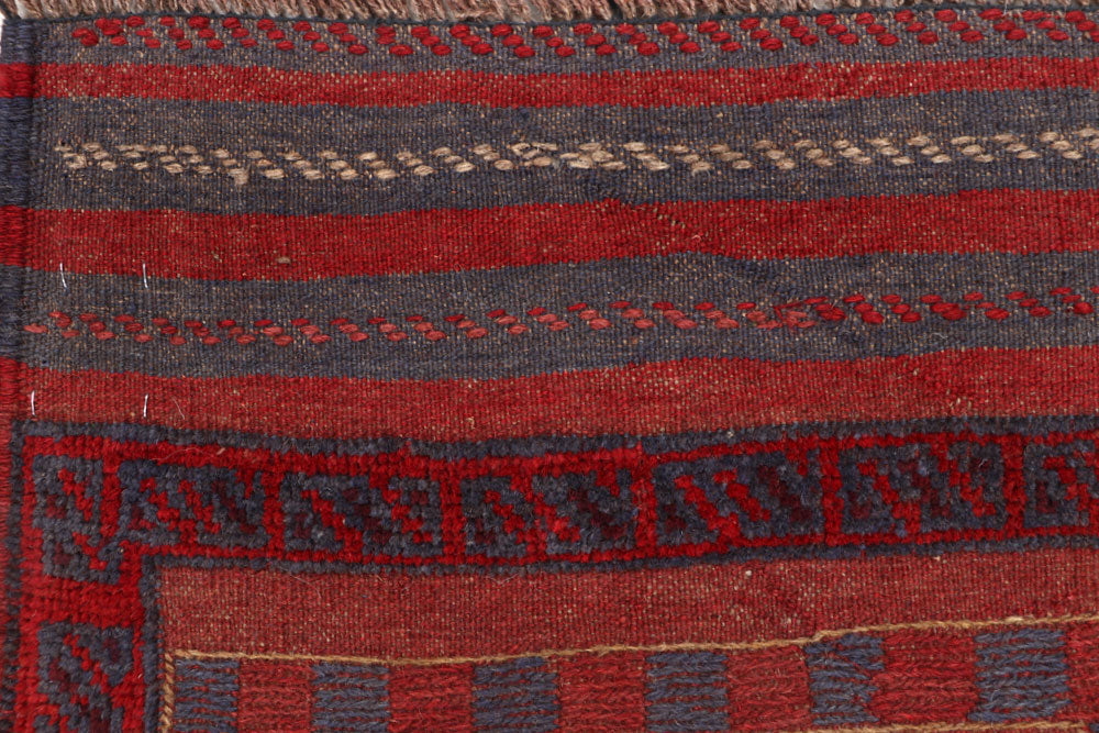 Dark Red Mashwani 2' x 8' 4 - No. 63634 - ALRUG Rug Store