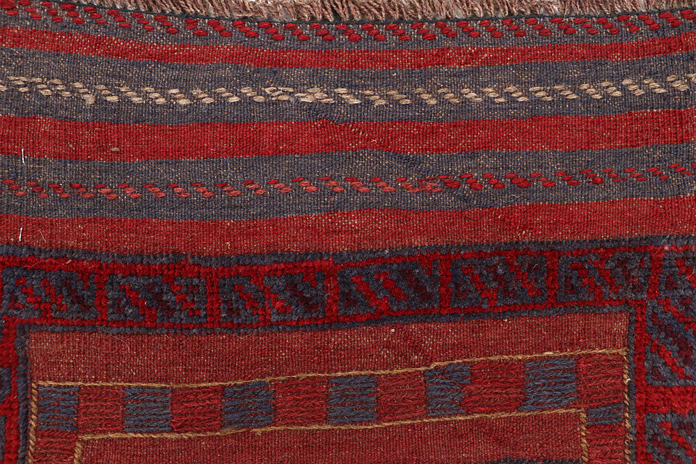 Dark Red Mashwani 2' x 8' 4 - No. 63634 - ALRUG Rug Store