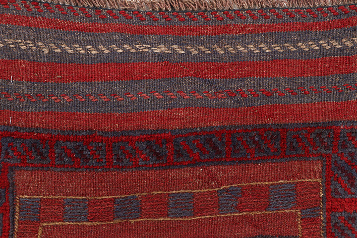 Dark Red Mashwani 2' x 8' 4 - No. 63634 - ALRUG Rug Store