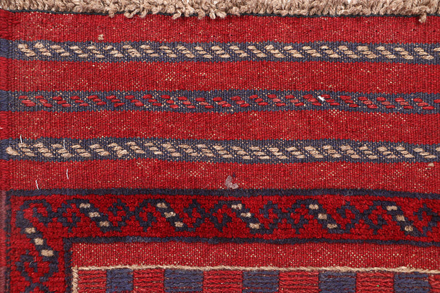 Dark Red Mashwani 1' 10 x 8' 2 - No. 63636 - ALRUG Rug Store