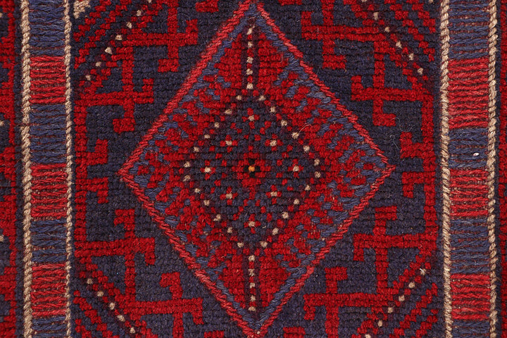 Dark Red Mashwani 1' 10 x 8' 2 - No. 63636 - ALRUG Rug Store