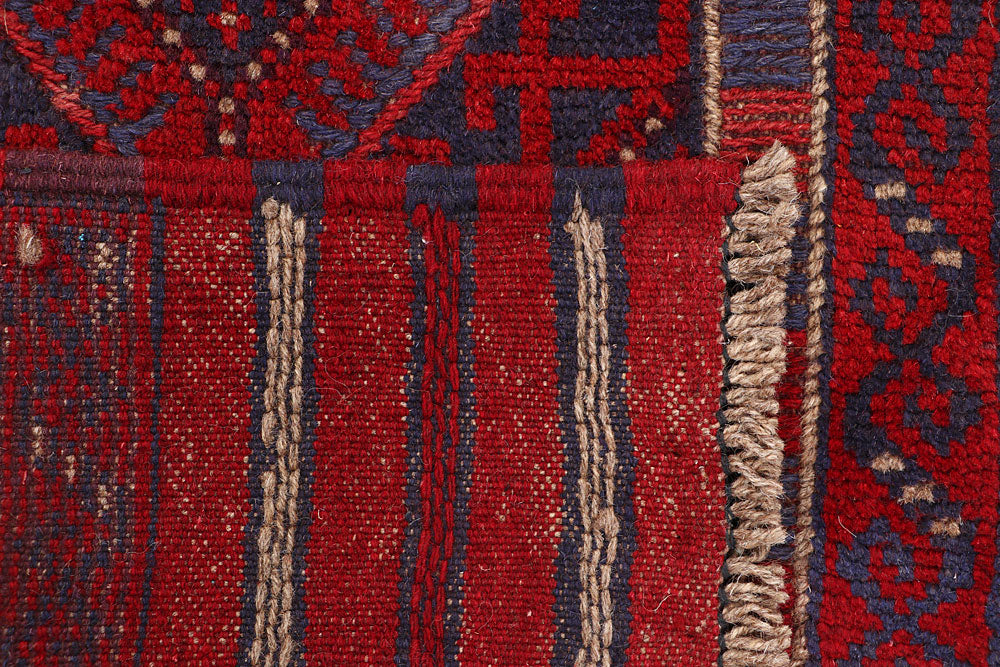 Dark Red Mashwani 1' 10 x 8' 2 - No. 63636 - ALRUG Rug Store