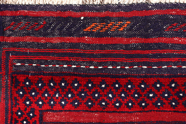 Dark Red Mashwani 2' 1 x 8' 3 - No. 63637 - ALRUG Rug Store
