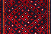 Dark Red Mashwani 2' 1 x 8' 3 - No. 63637 - ALRUG Rug Store