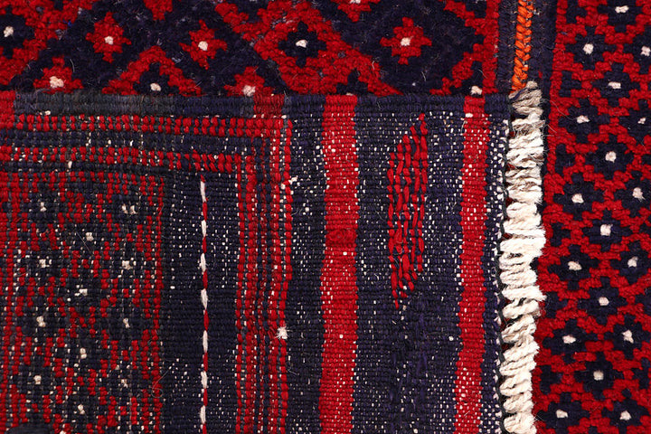 Dark Red Mashwani 2' 1 x 8' 3 - No. 63637 - ALRUG Rug Store