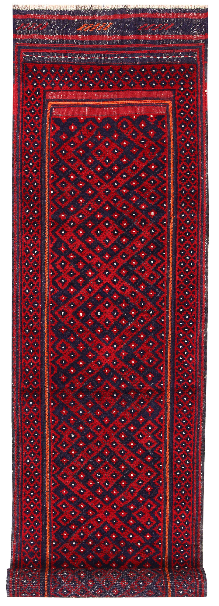 Dark Red Mashwani 2' 1 x 8' 3 - No. 63637 - ALRUG Rug Store