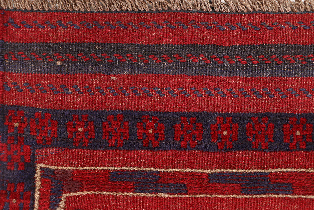 Dark Red Mashwani 1' 9 x 8' - No. 63638 - ALRUG Rug Store