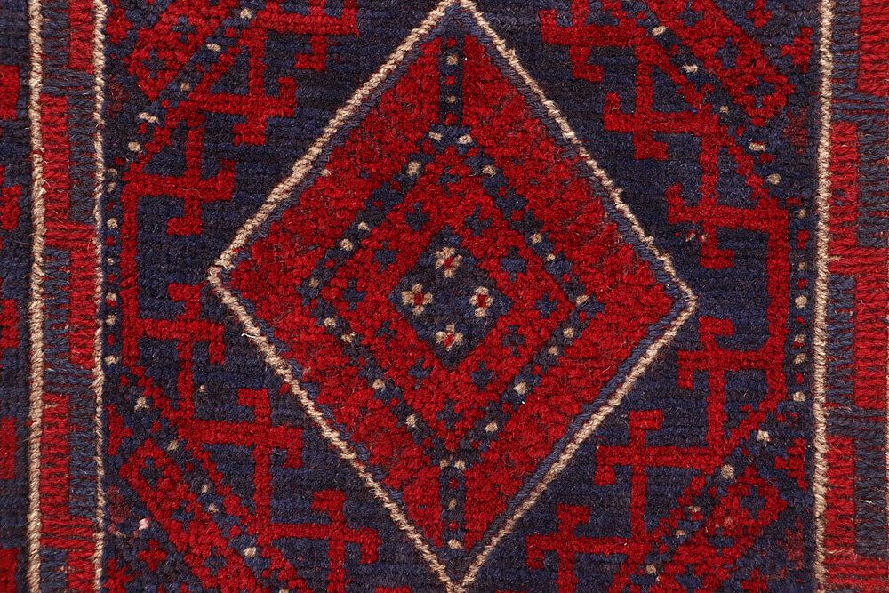 Dark Red Mashwani 1' 9 x 8' - No. 63638 - ALRUG Rug Store