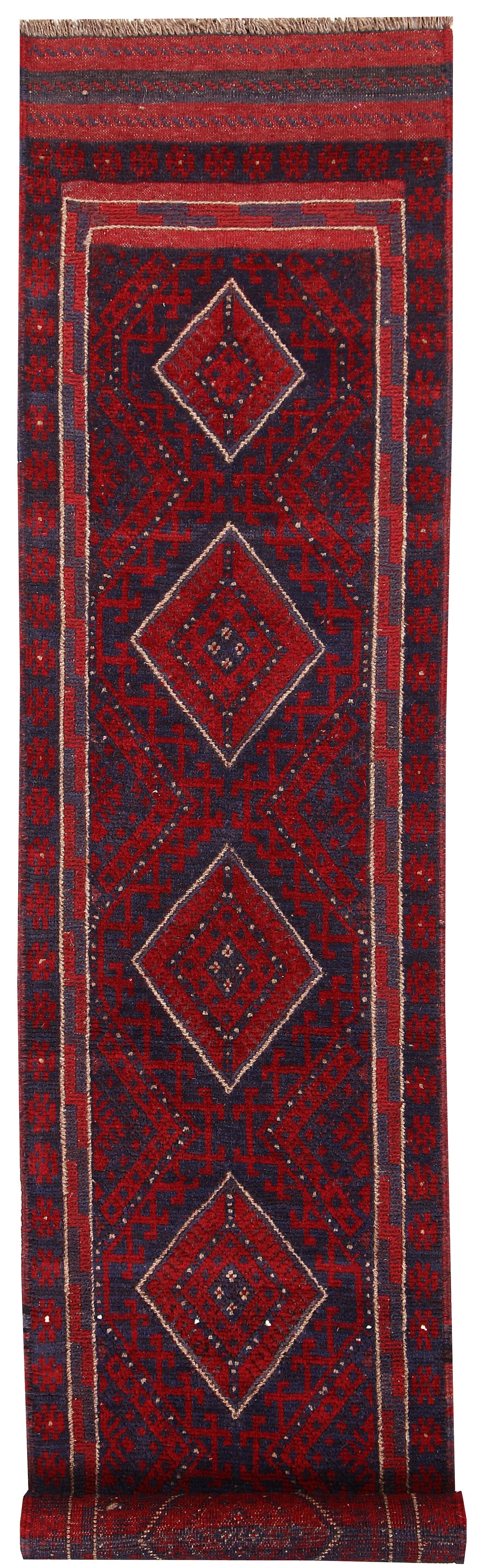 Dark Red Mashwani 1' 9 x 8' - No. 63638 - ALRUG Rug Store