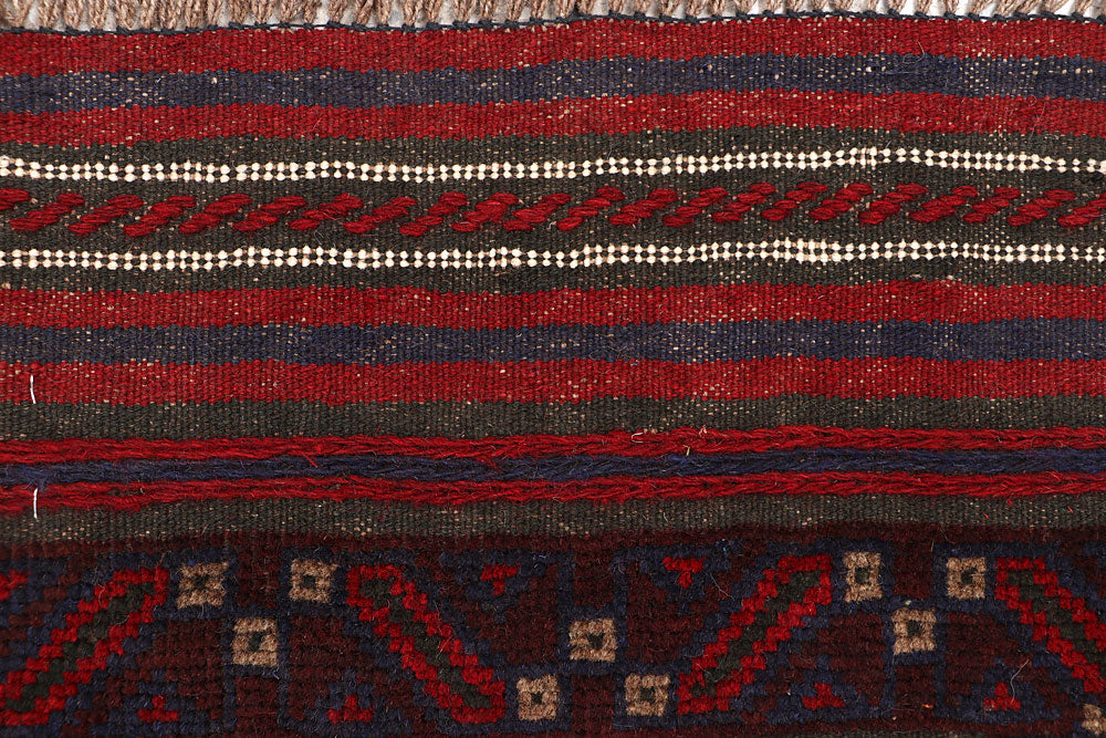 Dark Red Mashwani 1' 9 x 8' - No. 63639 - ALRUG Rug Store