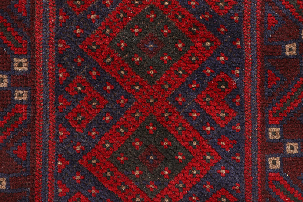 Dark Red Mashwani 1' 9 x 8' - No. 63639 - ALRUG Rug Store