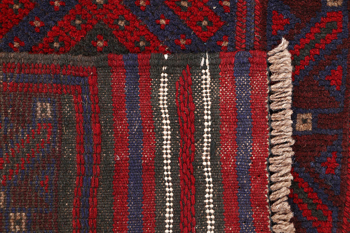 Dark Red Mashwani 1' 9 x 8' - No. 63639 - ALRUG Rug Store