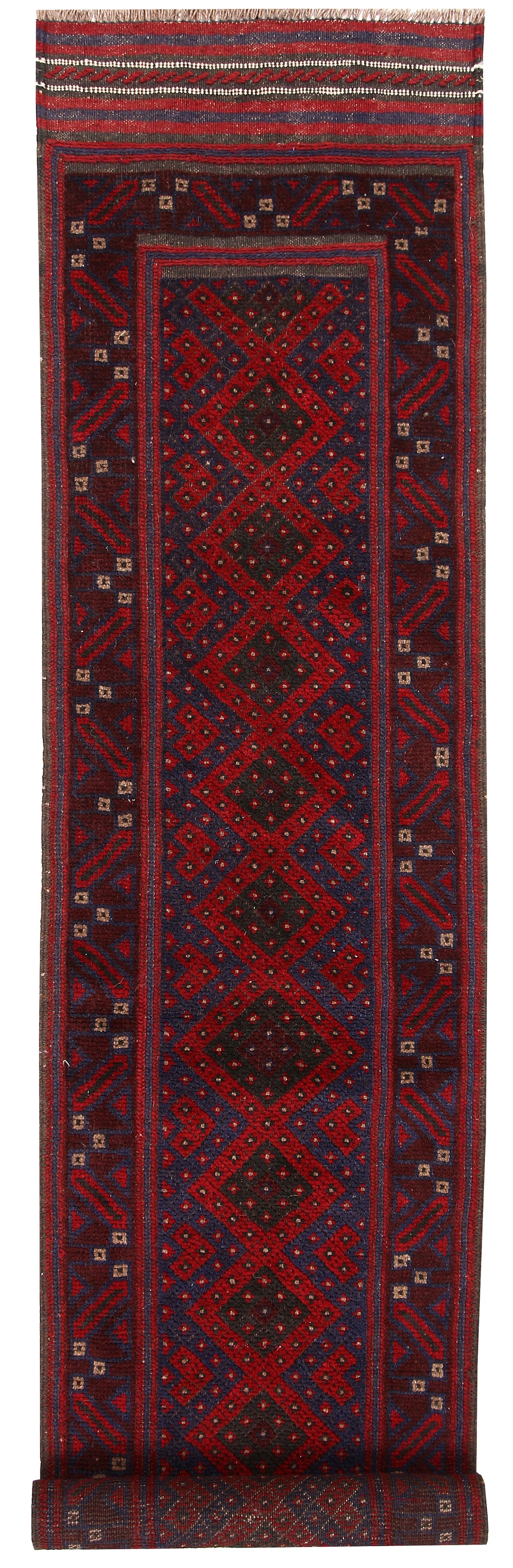 Dark Red Mashwani 1' 9 x 8' - No. 63639 - ALRUG Rug Store