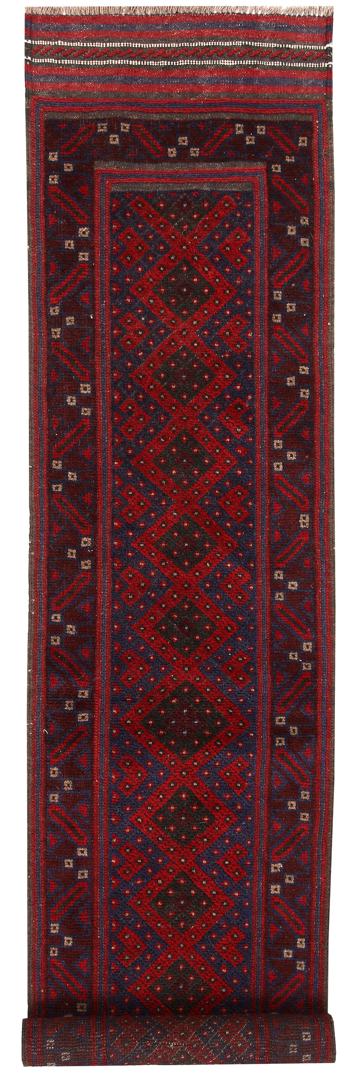 Dark Red Mashwani 1' 9 x 8' - No. 63639 - ALRUG Rug Store