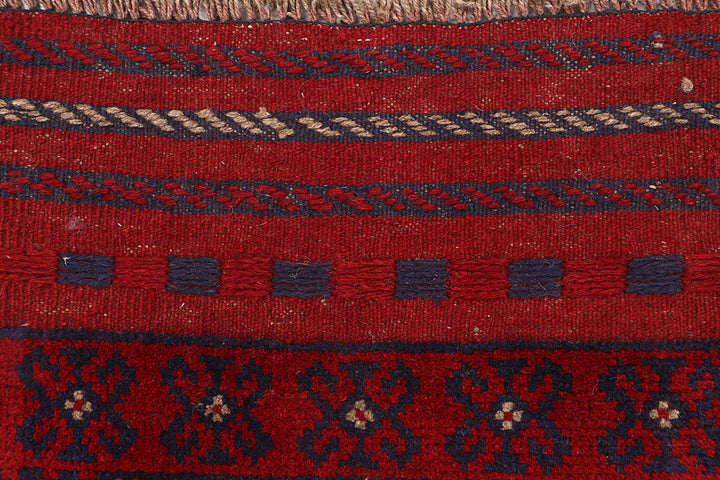 Dark Red Mashwani 2' 1 x 7' 7 - No. 63640 - ALRUG Rug Store