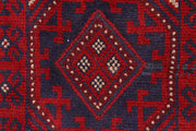 Dark Red Mashwani 2' 1 x 7' 7 - No. 63640 - ALRUG Rug Store
