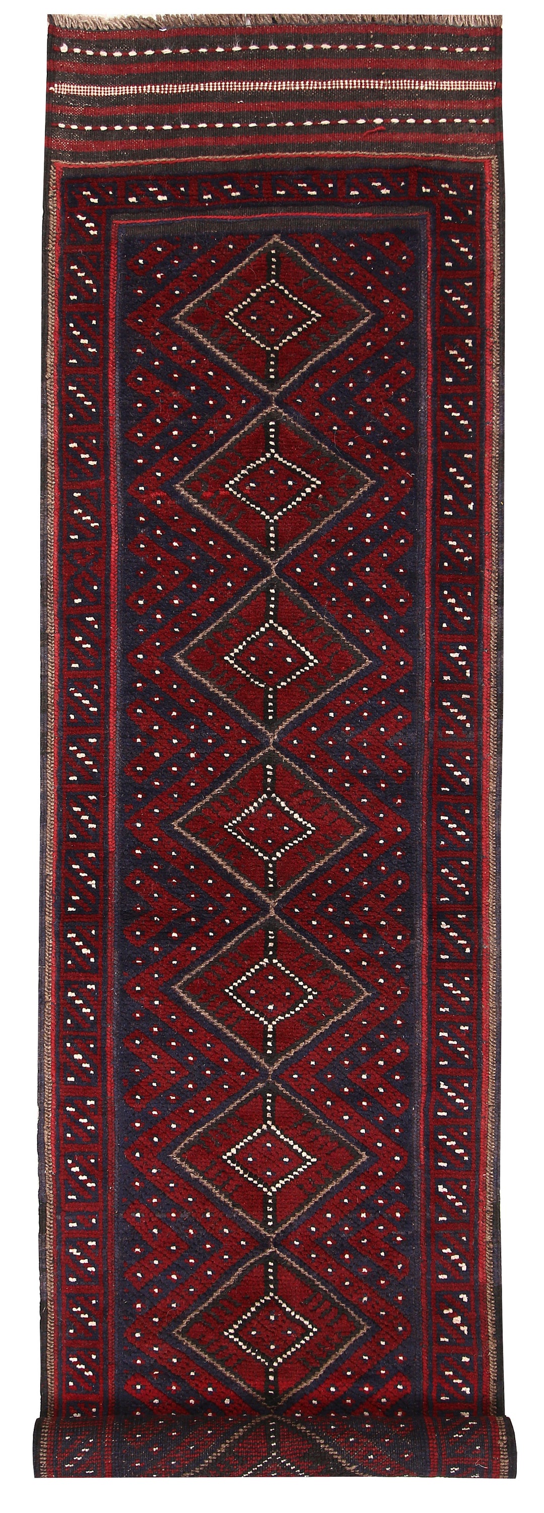 Dark Blue Mashwani 2' x 7' 8 - No. 63641 - ALRUG Rug Store