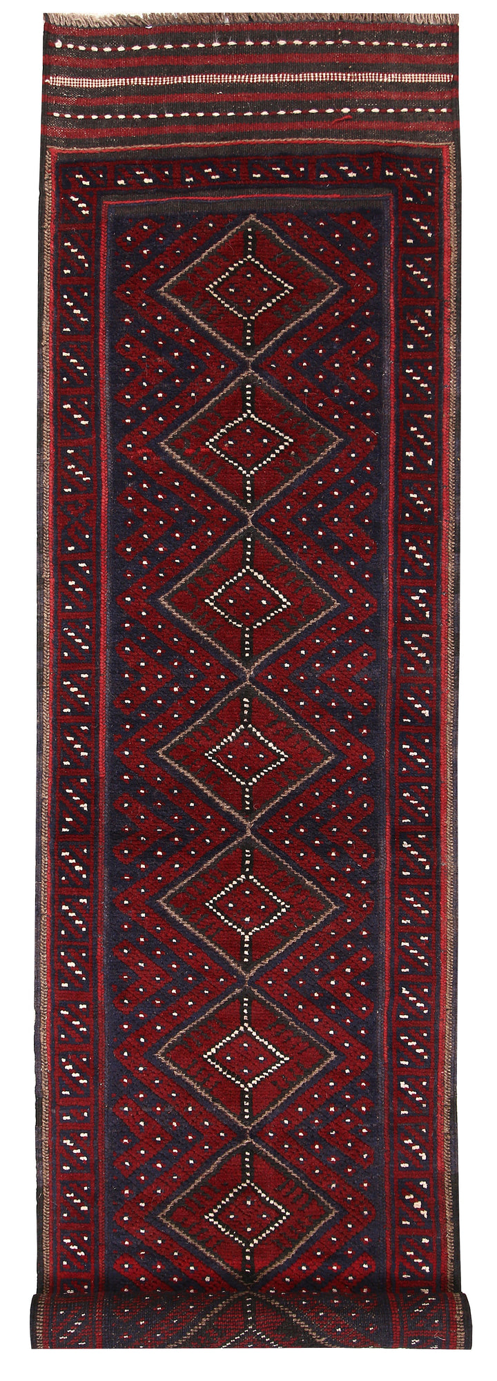Dark Blue Mashwani 2' x 7' 8 - No. 63641 - ALRUG Rug Store