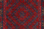 Dark Red Mashwani 2' 2 x 7' 10 - No. 63642 - ALRUG Rug Store