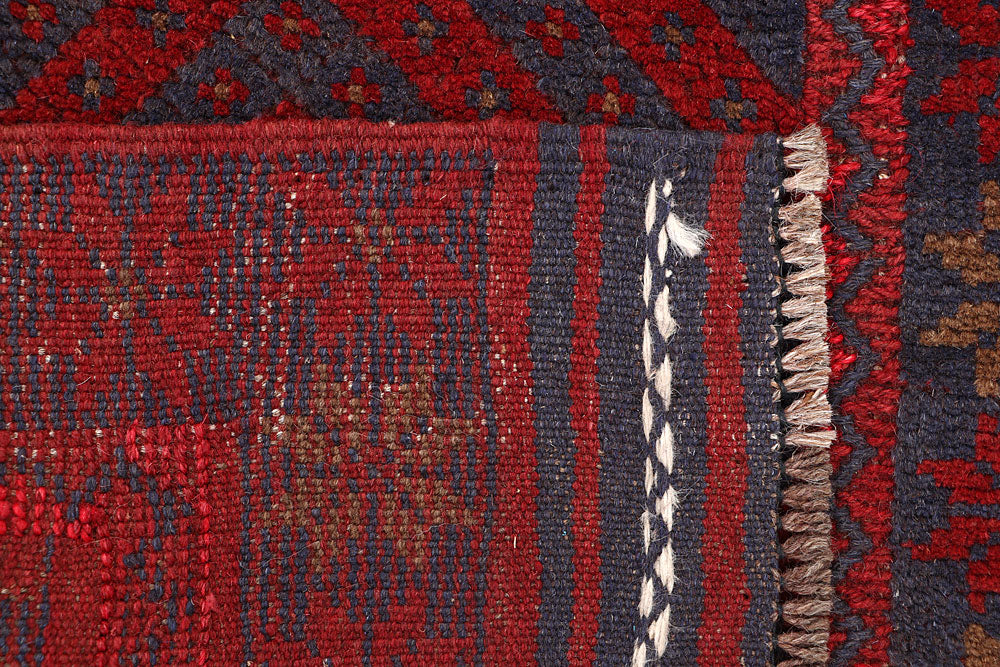 Dark Red Mashwani 2' 2 x 7' 10 - No. 63642 - ALRUG Rug Store