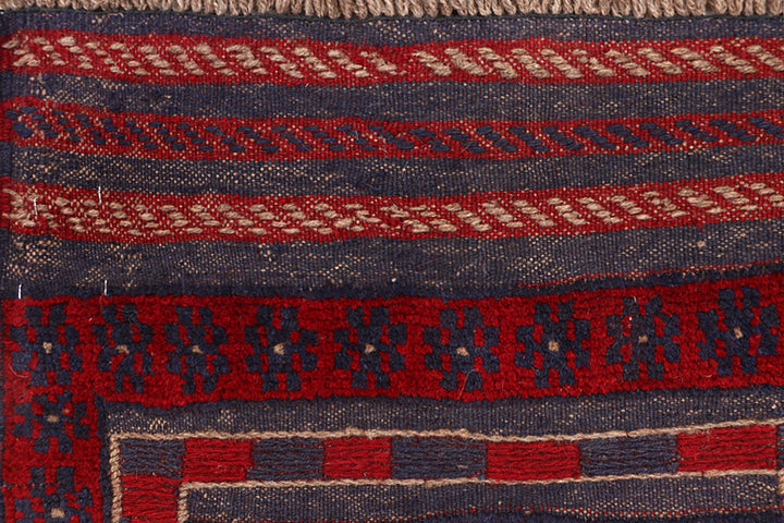 Dark Red Mashwani 2' 1 x 8' - No. 63643 - ALRUG Rug Store