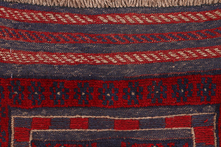 Dark Red Mashwani 2' 1 x 8' - No. 63643 - ALRUG Rug Store