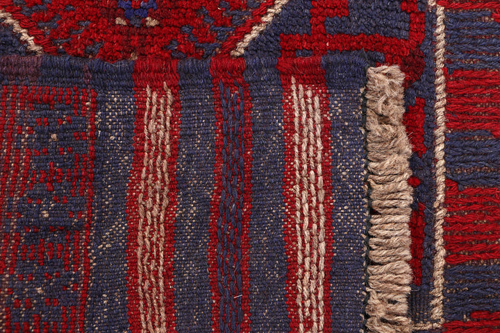 Dark Red Mashwani 2' 1 x 8' - No. 63643 - ALRUG Rug Store