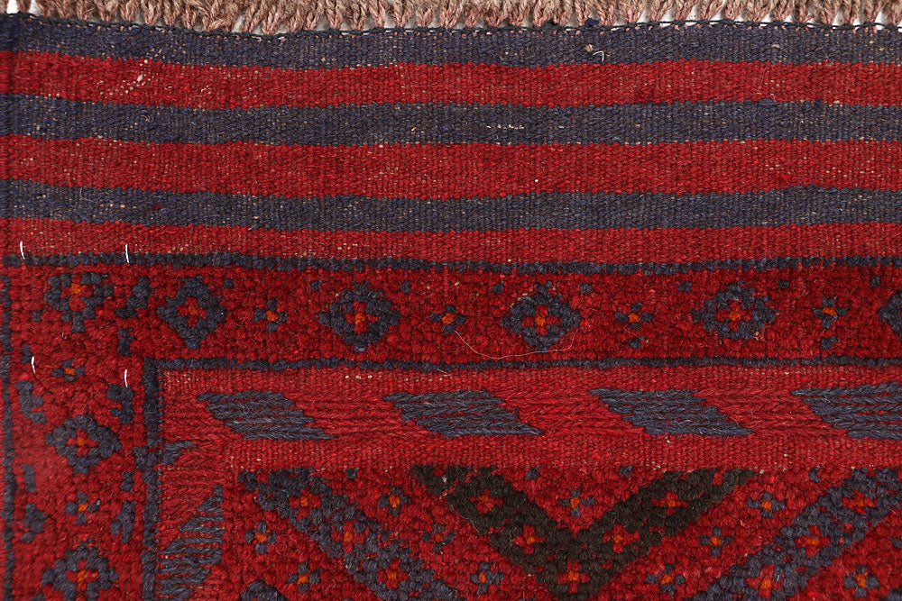 Dark Red Mashwani 2' x 7' 10 - No. 63644 - ALRUG Rug Store