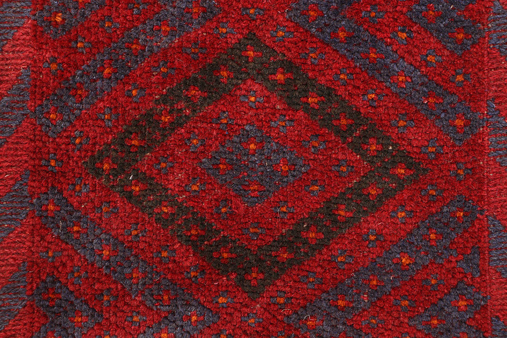 Dark Red Mashwani 2' x 7' 10 - No. 63644 - ALRUG Rug Store