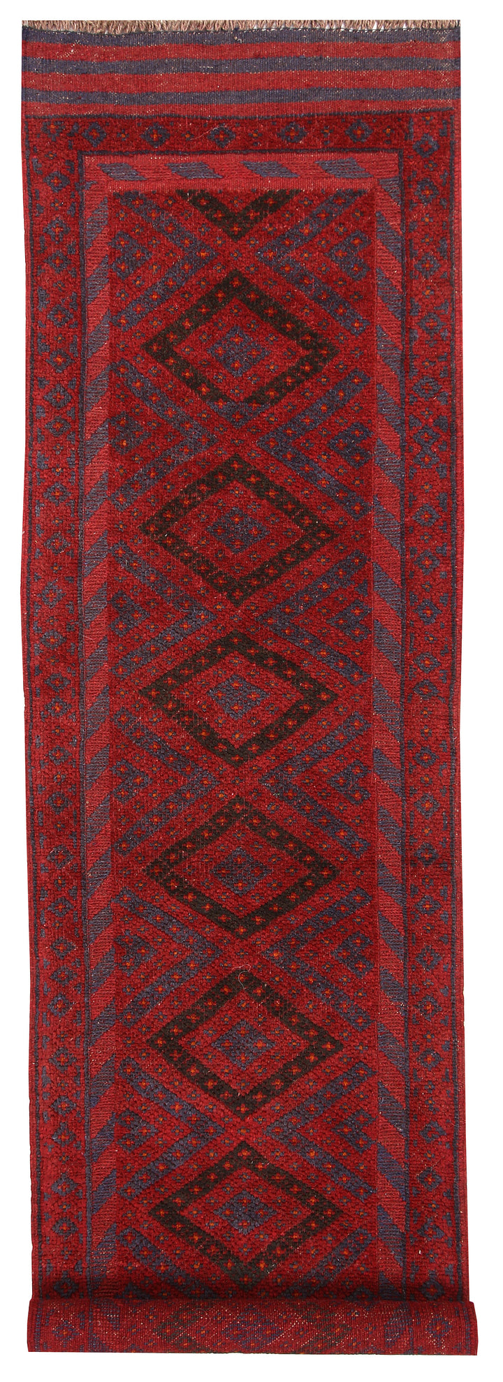 Dark Red Mashwani 2' x 7' 10 - No. 63644 - ALRUG Rug Store