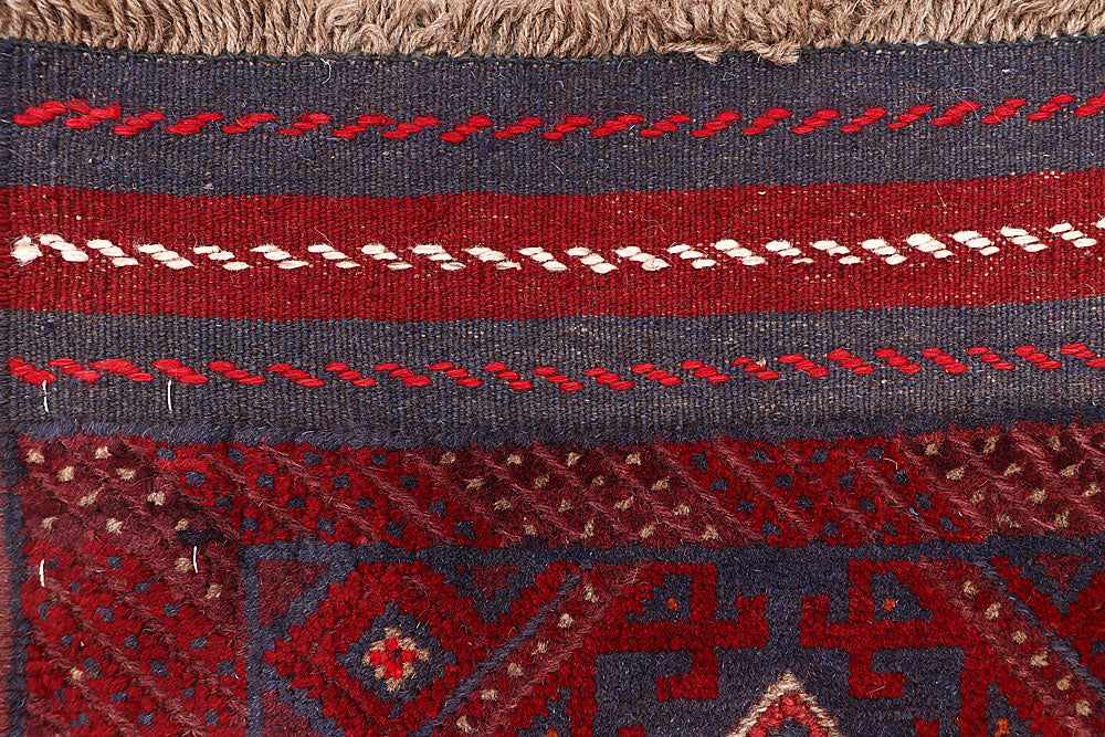 Dark Red Mashwani 1' 9 x 8' - No. 63645 - ALRUG Rug Store